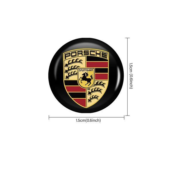 Наклейка с логотипом Porsche для автоключей d=15 мм Пластиковая объемная (Завод) 89378 фото
