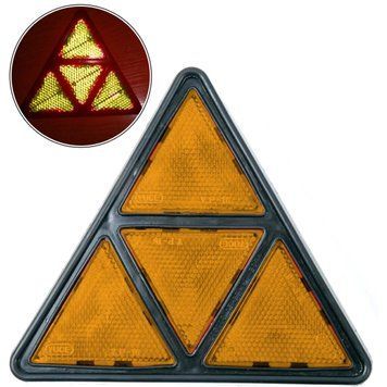 Катафот Треугольный Пластик 175 x 155 x 12 мм (с рамкой и винт) Желтый 1 шт (YUCE YP-35) 83040 фото