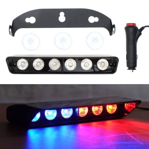 Страбоскоп Светодиодный 12-24V / LED 6 Шт 110x85 мм Красно-Синий 1 шт (KING S9) 57212 фото