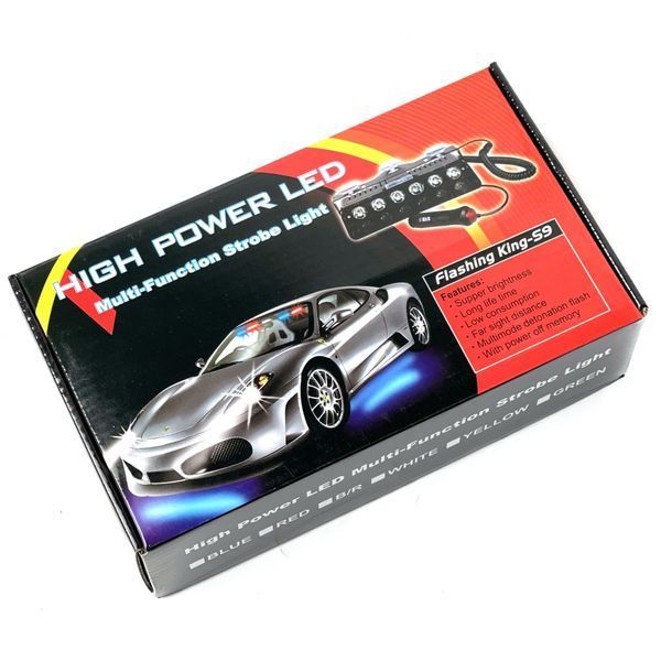 Страбоскоп Светодиодный 12-24V / LED 6 Шт 110x85 мм Красно-Синий 1 шт (KING S9) 57212 фото