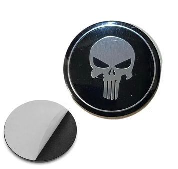 Наклейка з логотипом Skull для автоключів d=15 мм Пластикова об'ємна (Завод) 89383 фото