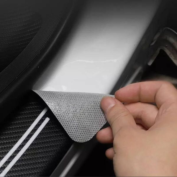 Защитная пленка накладка на пороги для BMW Черный Карбон 4 шт 62090 фото