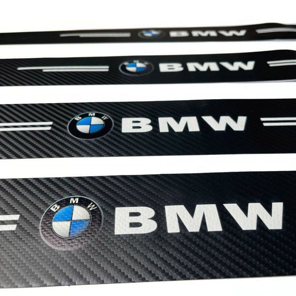 Защитная пленка накладка на пороги для BMW Черный Карбон 4 шт 62090 фото