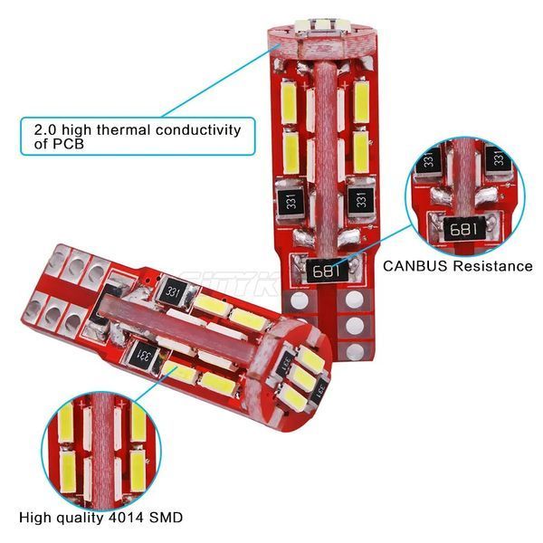 Автолампа светодиодная LED 12/24V T10 3,4W 440 Lm (Canbus Обманка) Белый Свет 1 шт 63479 фото