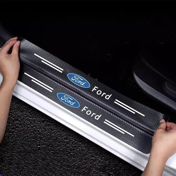 Захисна плівка накладка на пороги для Ford Чорний Карбон 4 шт 42644 фото
