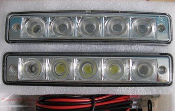 Дневные ходовые огни ДХО / 150x30x40 мм / 1W*5SMD / корпус пластик / Белые 2 шт 49842 фото