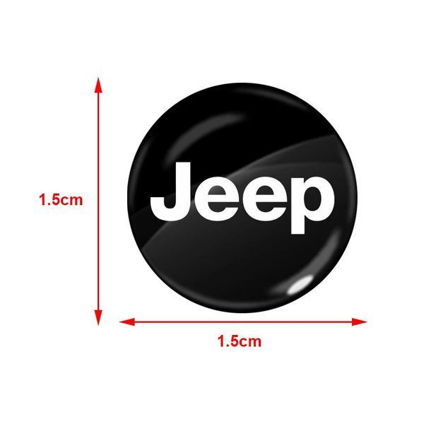 Наклейка з логотипом Jeep для автоключів d=15 мм Пластикова об'ємна (Завод) 89419 фото