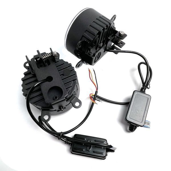 Протитуманні LED Фари круглі D90 мм / Лінза з ДХО / 12V / 22W / 6000K-COB / 2 шт 56345 фото