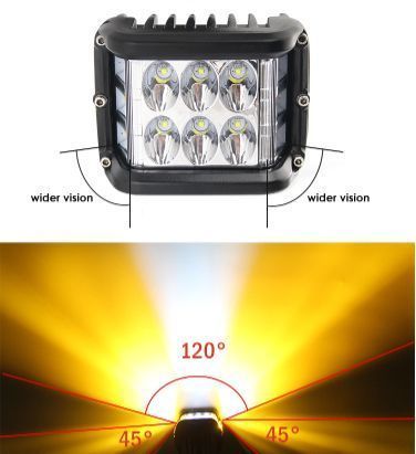 Дополнительная LED фара 18W (3W*6) 10-30V 90x76x80 mm Ближний стробоскоп 1 шт (W 0260-RB) 50924 фото