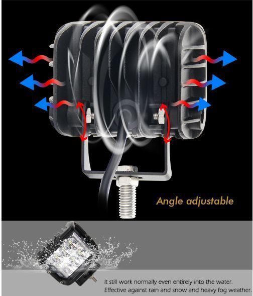Дополнительная LED фара 18W (3W*6) 10-30V 90x76x80 mm Ближний стробоскоп 1 шт (W 0260-RB) 50924 фото