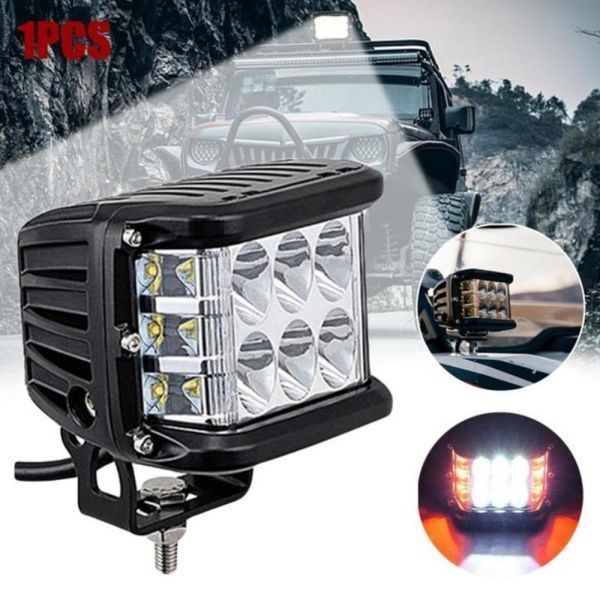 Дополнительная LED фара 18W (3W*6) 10-30V 90x76x80 mm Ближний стробоскоп 1 шт (W 0260-RB) 50924 фото