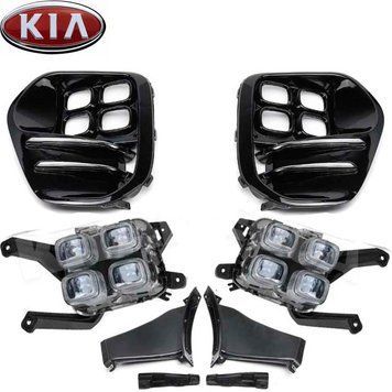 LED Протитуманні фари для Kia Sportage 2016-2018 2DRL з проводкою Комплект (MB-182) 49096 фото