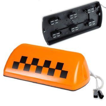 Фішка таксі з підсвічуванням 12V на магніті Шашки Помаранчева 21320 фото