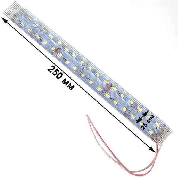 Подсветка салона диодная двойная Призма алюминий 12V - 25 см 2А 36LED Белый свет (5630) 50462 фото