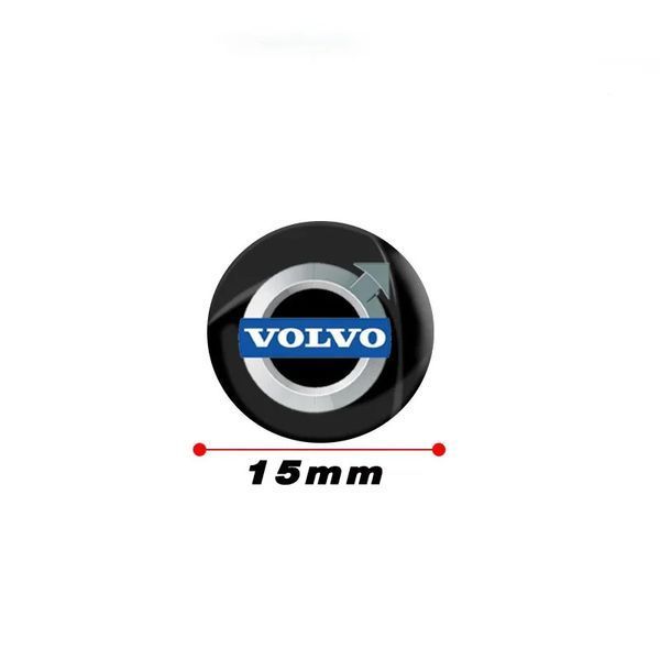 Наклейка с логотипом Volvo для автоключей d=15 мм Пластиковая объемная (Завод) 89392 фото
