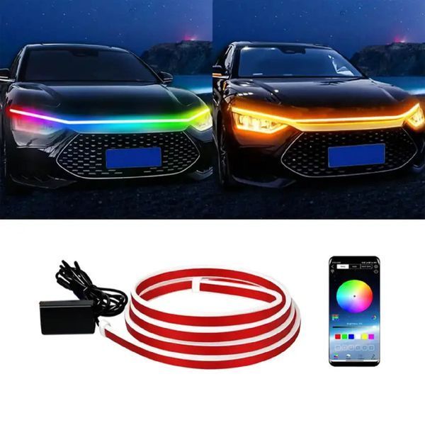 Підсвічування Капота Гнучка 12V LED Динамічна RGB 150 см (Бічне свічення) 83511 фото