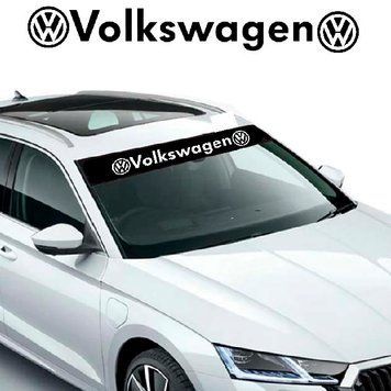 Наклейка на лобовое стекло авто Volkswagen 135 x 1000 мм Наружная Черная 79412 фото