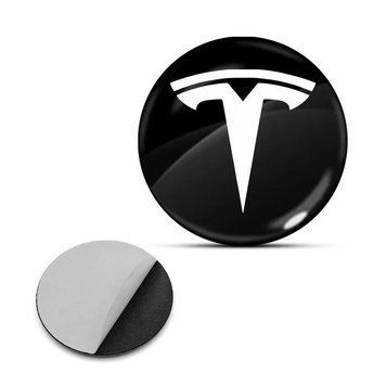 Наклейка з логотипом Tesla для автоключів d=15 мм Пластикова об'ємна 89393 фото