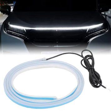 Підсвічування Капота Гнучка 12V LED Динамічна Біла 180 см (Бичне свічення) 83512 фото