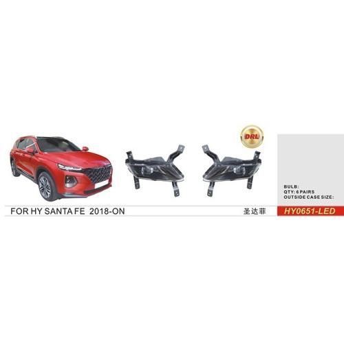 LED Протитуманні фари для Hyundai Santa Fe 2017-2021 DRL (HY-0651LED) 81540 фото