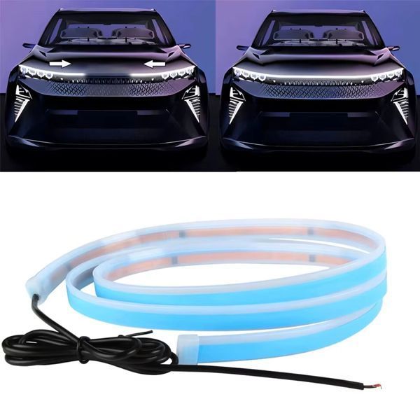 Підсвічування Капота Гнучка 12V LED Динамічна Біла 180 см (Бичне свічення) 83512 фото