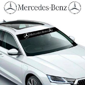 Наклейка на лобовое стекло авто MERSEDES-BENZ 135 x 1000 мм Наружная Черная 79413 фото