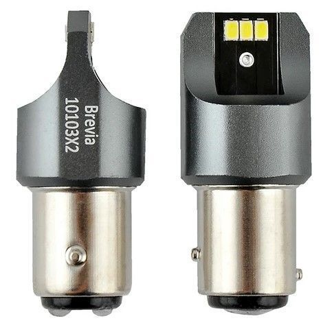 LED автолампа Brevia Power 12/24V P27/7W 6x3020SMD 330Lm 6000K CANbus Оригиная 2 шт (10103X2) 10103X2 фото