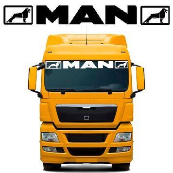 Наклейка на лобовое стекло авто MAN 135 x 1000 мм Наружная Черная 79415 фото