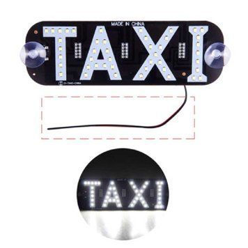 LED Табличка TAXI 12V Білий 19 x 6 см (Провід Без Прикурювання) 82584 фото