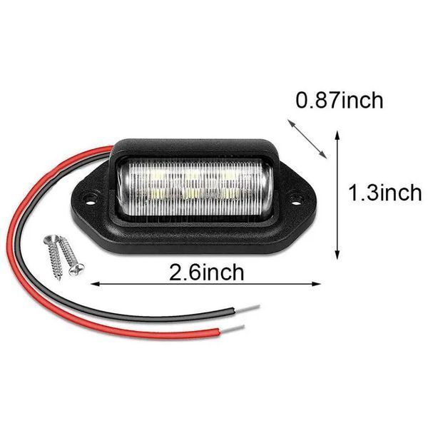 LED Подсветка Номера универсальная Thoc Auto 12/24V 6 LED 2 шт Черная (4382) 65463 фото