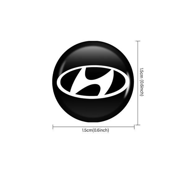 Наклейка с логотипом Hyundai для автоключей d=15 мм Пластиковая объемная (Завод) 89348 фото