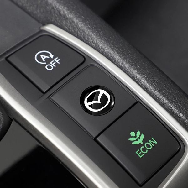 Наклейка с логотипом Mazda для автоключей d=15 мм Пластиковая объемная (Завод) 89349 фото