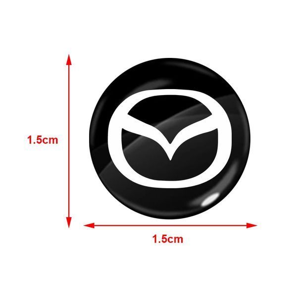 Наклейка с логотипом Mazda для автоключей d=15 мм Пластиковая объемная (Завод) 89349 фото