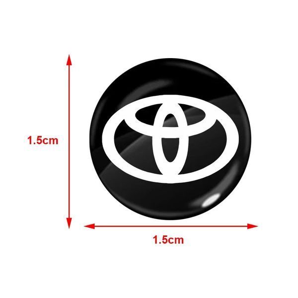 Наклейка с логотипом Toyota для автоключей d=15 мм Пластиковая объемная (Завод) 89351 фото