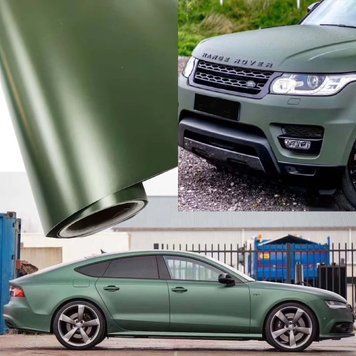 Автомобільна Вінілова Плівка ПВХ Super Matte Satin Army Green 1.52 Метра х 10 см 160 мікрон (CL-MS-11) 86509 фото