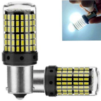 Автолампа світлодіодна LED 12/24V T25 Скло 700Lm Біле Світло 2 шт №1156 (BA15s) 65947 фото