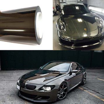 Автомобільна вінілова плівка ПВХ Chrome Mirror Black Суперглянець 1.52 Метра х 10 см 160 мікрон (CL-SCM-01P) 86510 фото