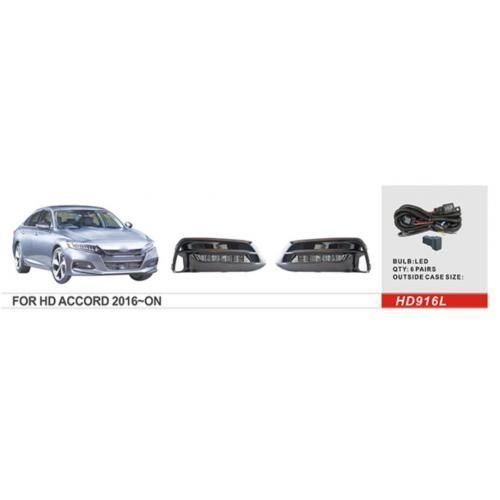 LED Противотуманные фары для Honda Accord 2017- 12V 7W с проводкой Комплект (HD-916L) 81274 фото