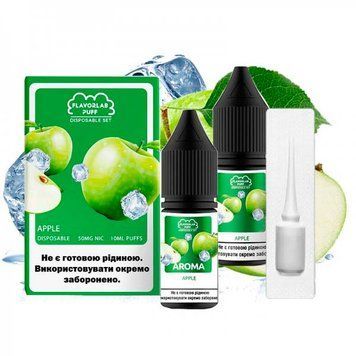 Рідина Самозаміс Flavorlab Disposable Puff 10мл 50мг Apple Яблуко 79852 фото