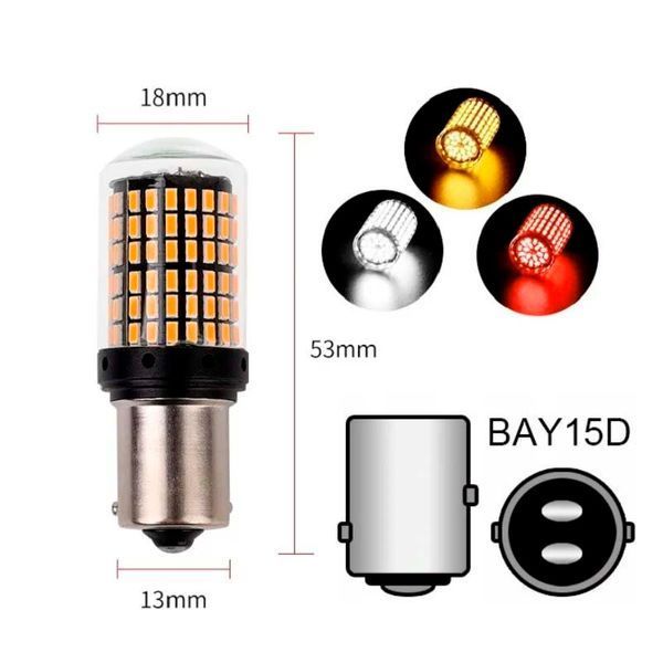 Автолампа світлодіодна LED 12/24V T25 Скло 700Lm Біле Світло 2 шт №1157 (BAY15d) 65948 фото