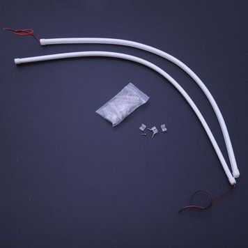 Дневные ходовые огни гибкие ДХО 12v / 60 см / 2 крепежа без упаковки / Белые 2 шт 45597 фото