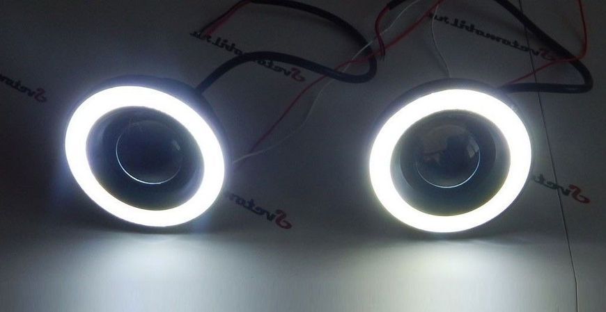 Противотуманные LED Фары круглые Линза с ДХО D64 мм 12V 10W 7000K Белый Свет 2 шт (AG-2511 W) 54953 фото
