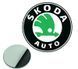 Наклейка с логотипом Skoda №2 для автоключей d=15 мм Пластиковая объемная (Завод) 89415 фото 1