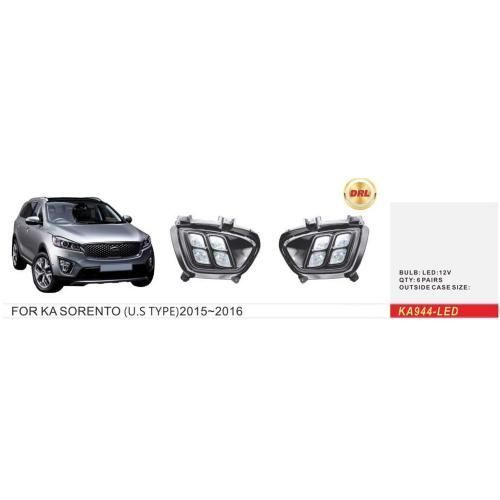 Противотуманные фары для KIA Sorento 2016-2018 U.S TYPE DRL Комплект (KA-944-LED-WO) 81508 фото