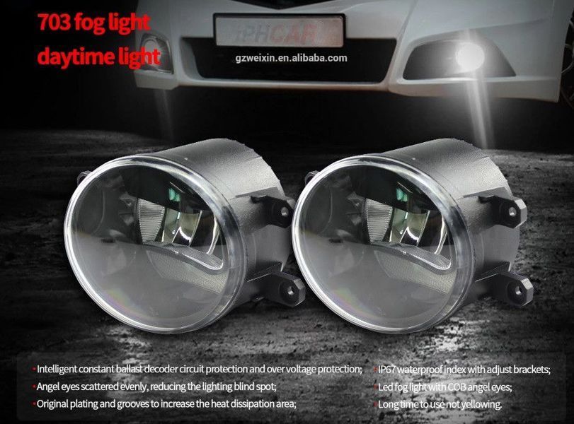 Протитуманні LED Фари круглі / Лінза з ДХО / D87мм / 12V / 6W / 6500K 2 шт 53781 фото