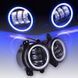 Протитуманні LED Фари круглі Лінза з ДХО та поворотом D100 мм 10-30V 15W 7000K 2 шт 53771 фото 1